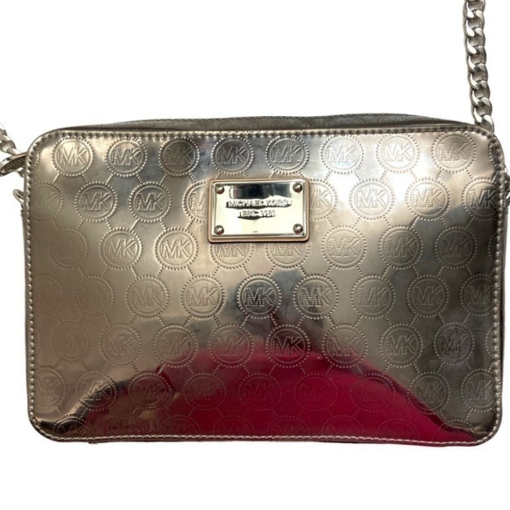 Michael Kors silver crossbody bag